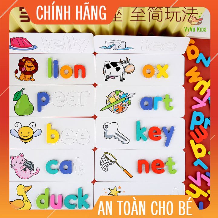 Bộ thẻ học spelling game bằng gỗ♥️CHÍNH HÃNG♥️ ĐỒ CHƠI GIÁO DỤC♥️Giúp trẻ phát triển tư duy logic tốt hơn