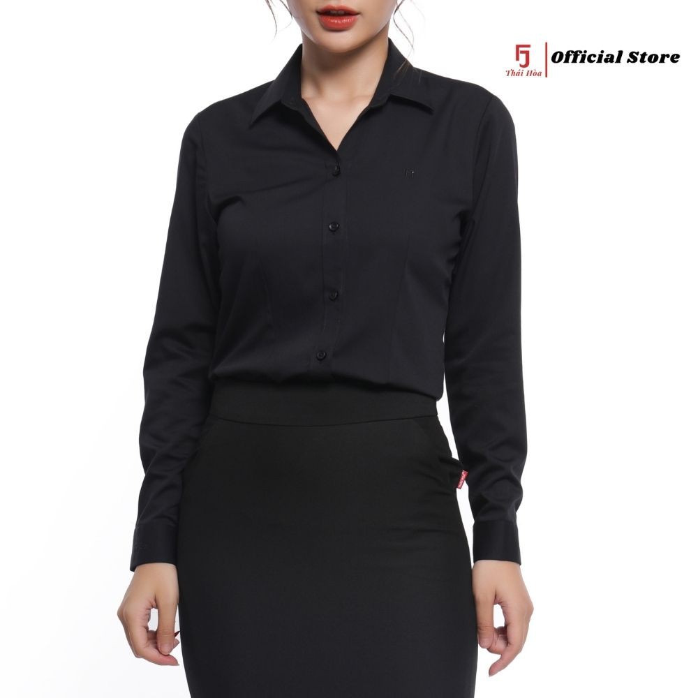 Áo sơ mi nữ trắng Thái Hoà công sở dài tay đi học kiểu bigsize cotton 047-01-01 | BigBuy360 - bigbuy360.vn