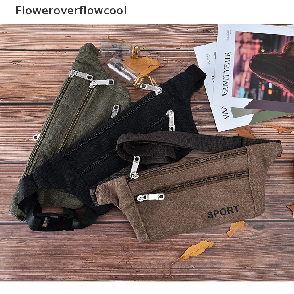 1 Túi Đeo Hông Vải Bố Sức Chứa Lớn Có Khóa Kéo Dùng Khi Chạy Bộ / Cắm Trại / Leo Núi