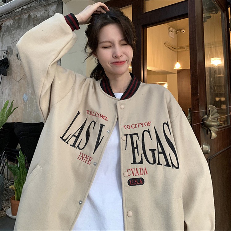 Áo bomber nữ form rộng thời tranng ulzzang đi học Áo khoác nữ bomber bóng chày VEGAS phong cách unisex đi chơi đi học