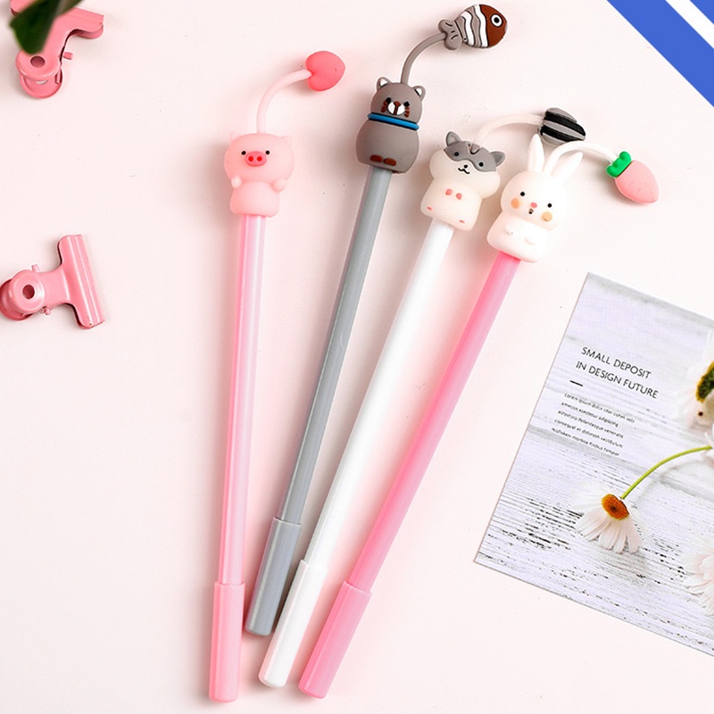Bút Bi Mực Đen Ngòi 0.38Mm Kiểu Dáng Hoạt Hình Xinh Xắn