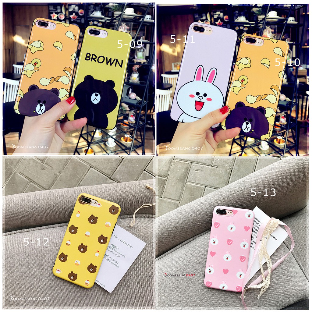 Ốp điện thoại Gấu Brown Thỏ Cony cho Iphone5/5s/6/6s/6plus/7/7plus