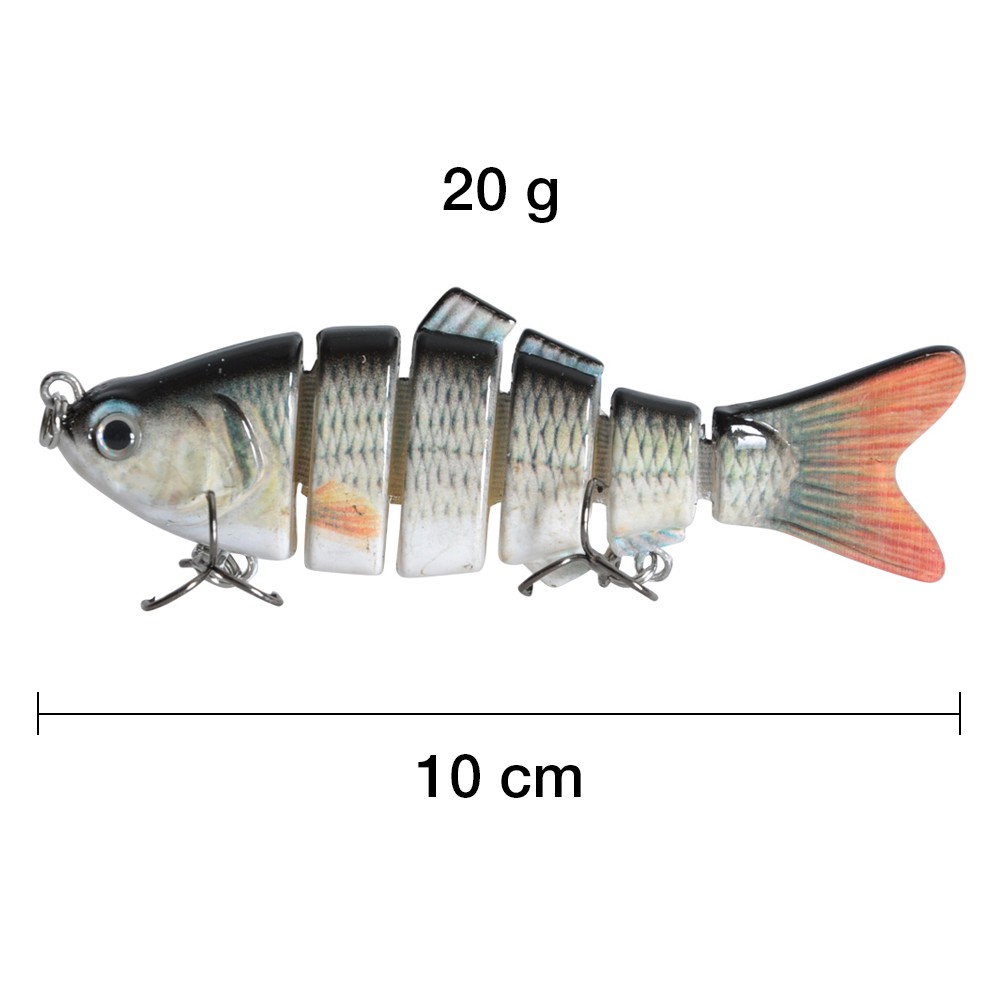 Mồi giả 6 khúc câu cá lóc, cá bass, cá chẽm, nhồng - Mồi lure câu cá cực nhạy ( 20g / 10cm )