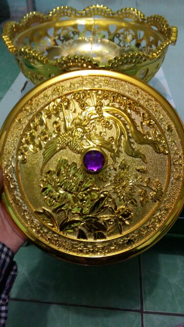 Khây mứt Tết Phụng Hoàng ánh kim