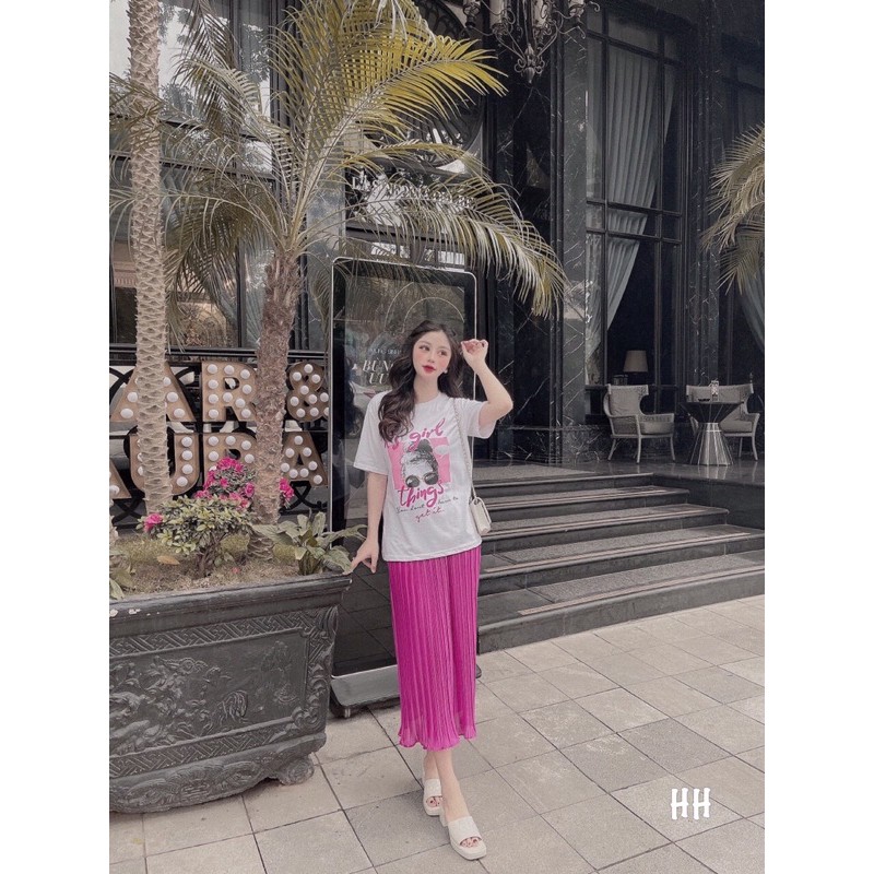 Set áo phông pull + chân váy dậy li 5M | BigBuy360 - bigbuy360.vn