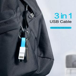 Móc khóa cáp USB Type C / Micro USB / 3 trong 1 mini