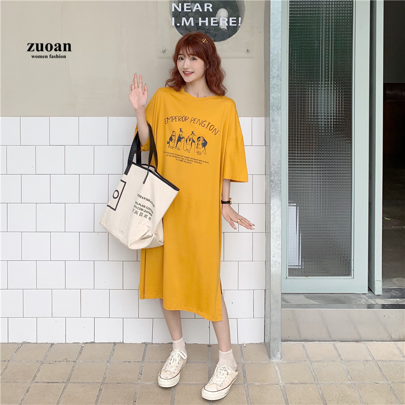 SUXI Đầm Midi Nữ Ngắn Tay In Họa Tiết Mới