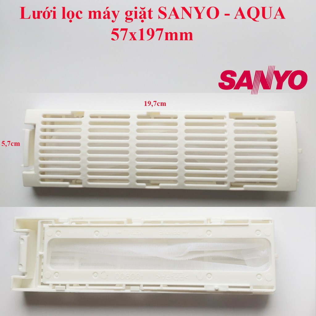 Túi lọc rác máy giặt Sanyo 57x197mm [SẴN HÀNG] lưới lọc rác máy giặt Sanyo chọn kích thước như hình