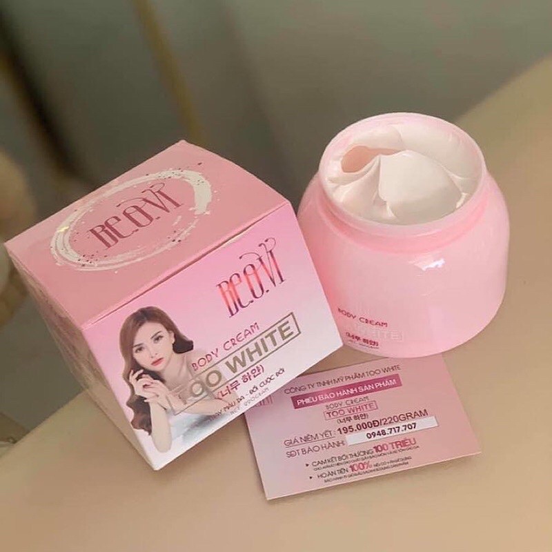 Kem body Beovi Too White siêu trắng hồng mịn da, dưỡng trắng nhanh, dưỡng ẩm, thấm BEAUTY CARE | BigBuy360 - bigbuy360.vn