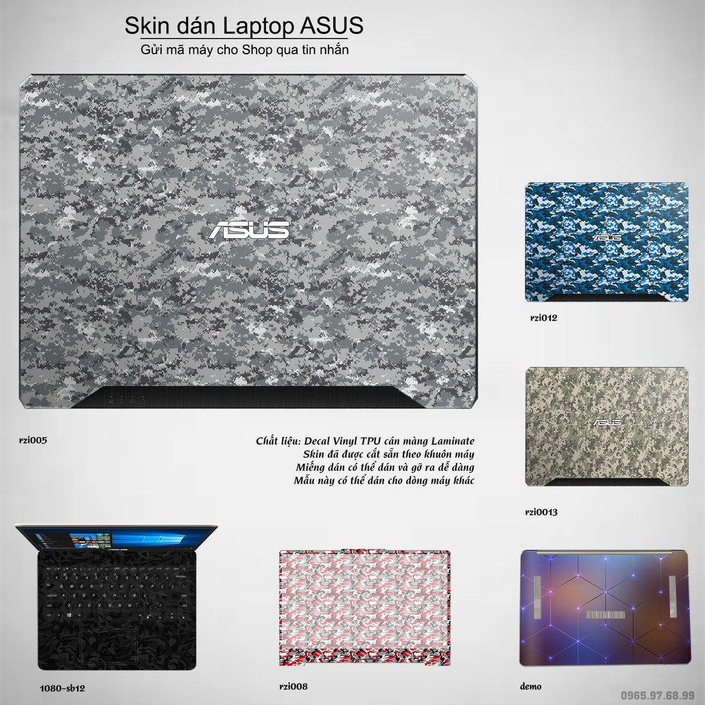 Skin dán Laptop Asus in hình rằn ri nhiều mẫu 5 (inbox mã máy cho Shop)