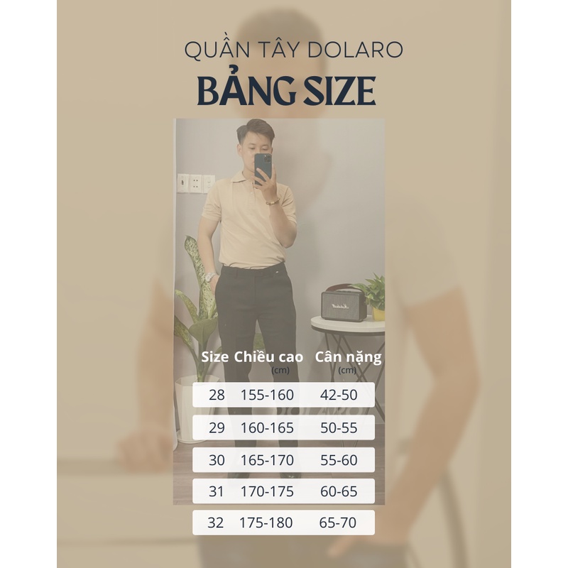 Quần tây âu nam DOLARO chất liệu cotton cao cấp lên form dáng cực chuẩn