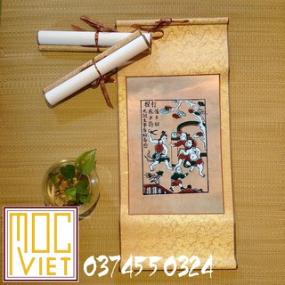Tranh đông hồ Đánh ghen tranh cỡ 27x37cm