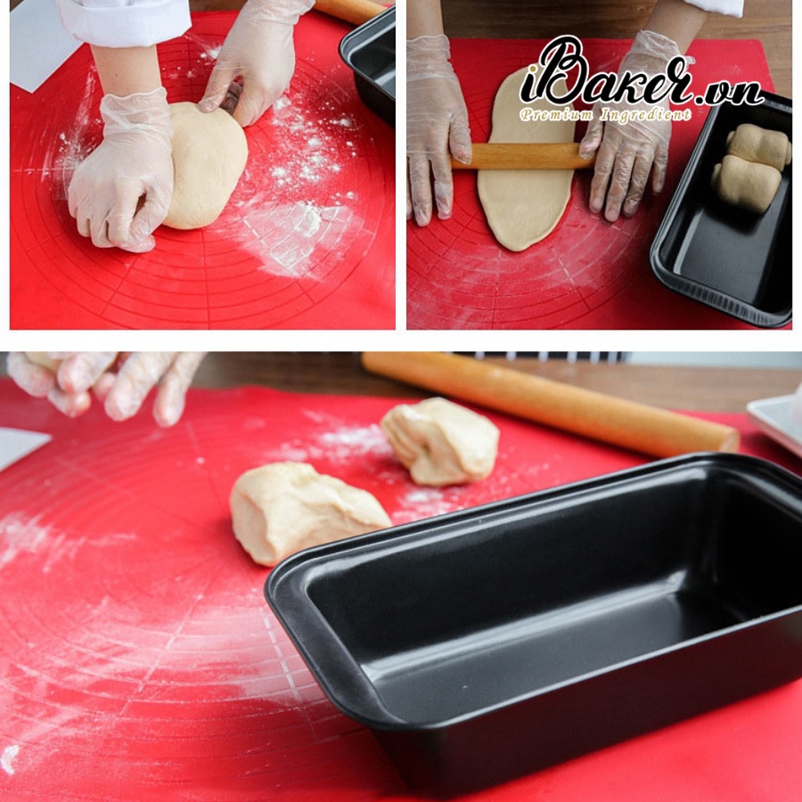 Khuôn loaf đen chống dính/ Khuôn chữ nhật làm bánh mì hoa cúc