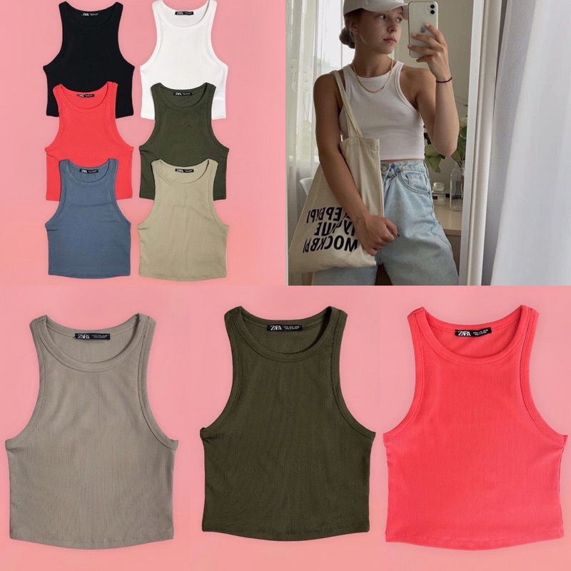 ÁO SÁT NÁCH THUN GÂN CROPTOP