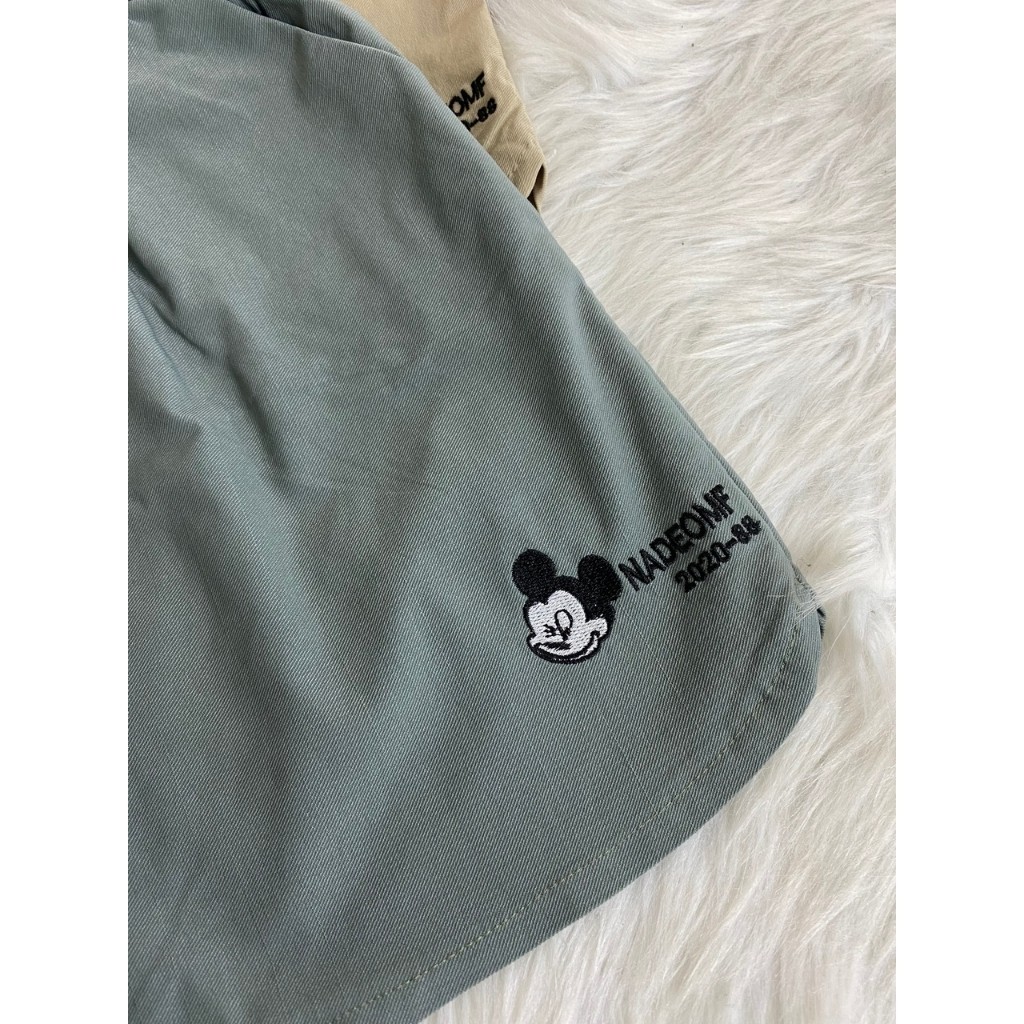 [Mã WAMT2405 giảm 10K đơn 0K] Quần Short Đùi Nữ Thêu Chữ Mickey Cạp Chun Co Giãn Tốt