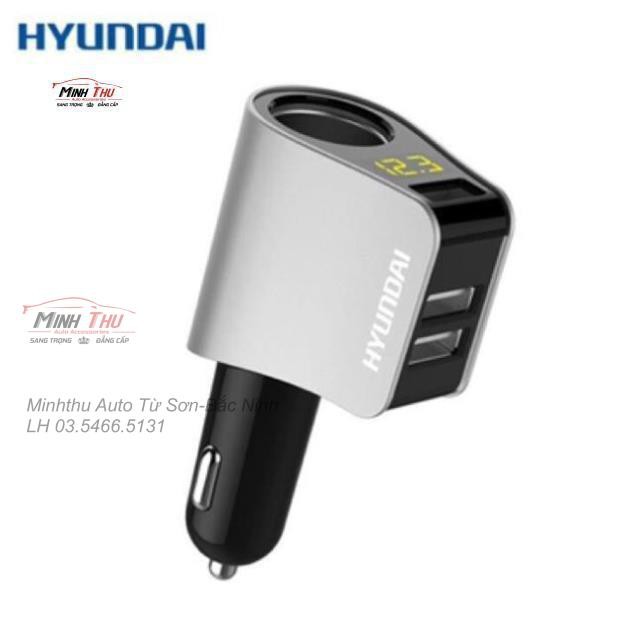 Tẩu Sạc Hyundai 3 Cổng Usb Có Màn Hình Hiển Thị Điện Áp HY-10