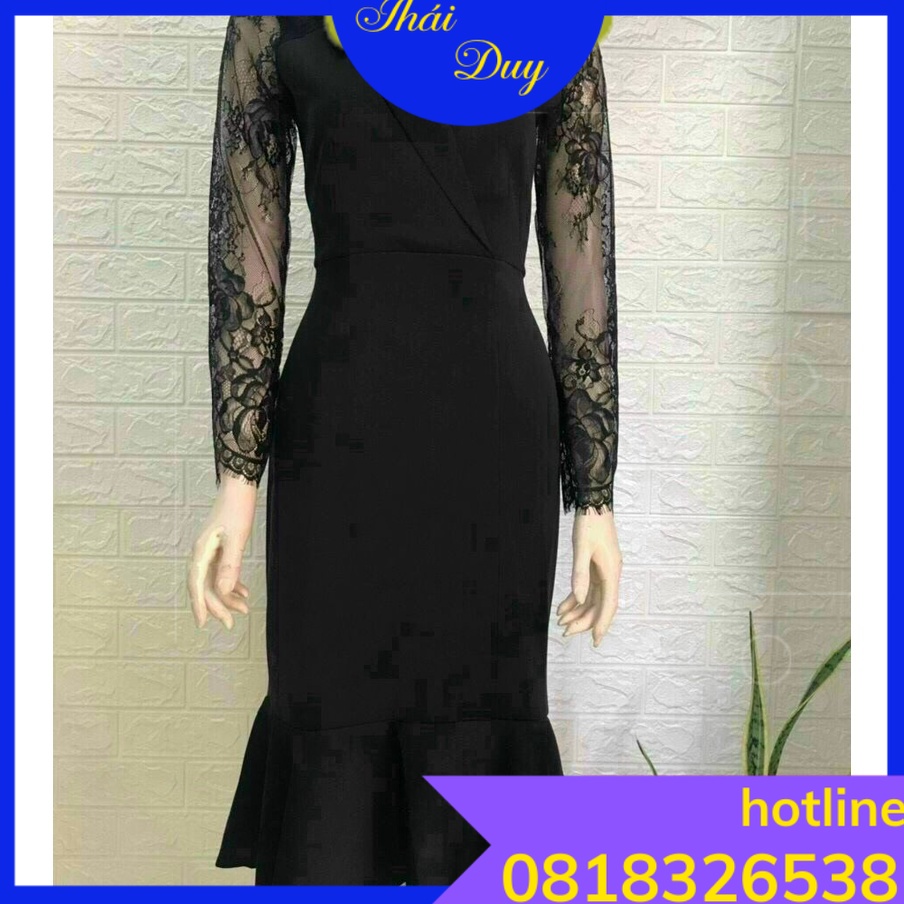 ĐẦM BODY ÔM THIẾT KẾ ĐUÔI CÁ TÔN DÁNG, TAY PHỐI REN ĐIỆU ĐÀ, VỪA NỮ TÍNH, TRẺ TRUNG,THANH LỊCH