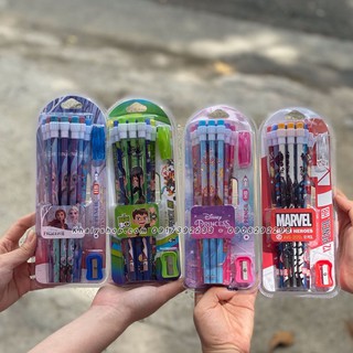 Set 12 cây viết chì và 1 đồ chuốt hình Princess, Frozen, Ben mười, Spiderman, Avengers cho học sinh các bé - (Thái Lan)