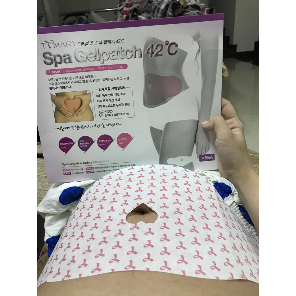 Miếng dán giảm mỡ bụng 42 độ C Spa Gelpatch( full hộp 5 miếng)