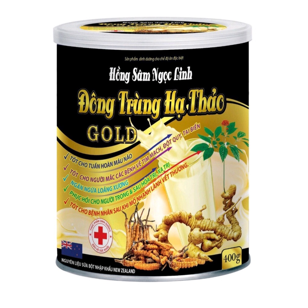 Sữa Bột Đông Trùng Hạ Thảo Gold Giúp Tăng Đề Kháng, Ổn Định Huyết Áp Tim Mạch, Tốt Cho Người Mắc Bệnh Tim Mạch- Hộp 400g