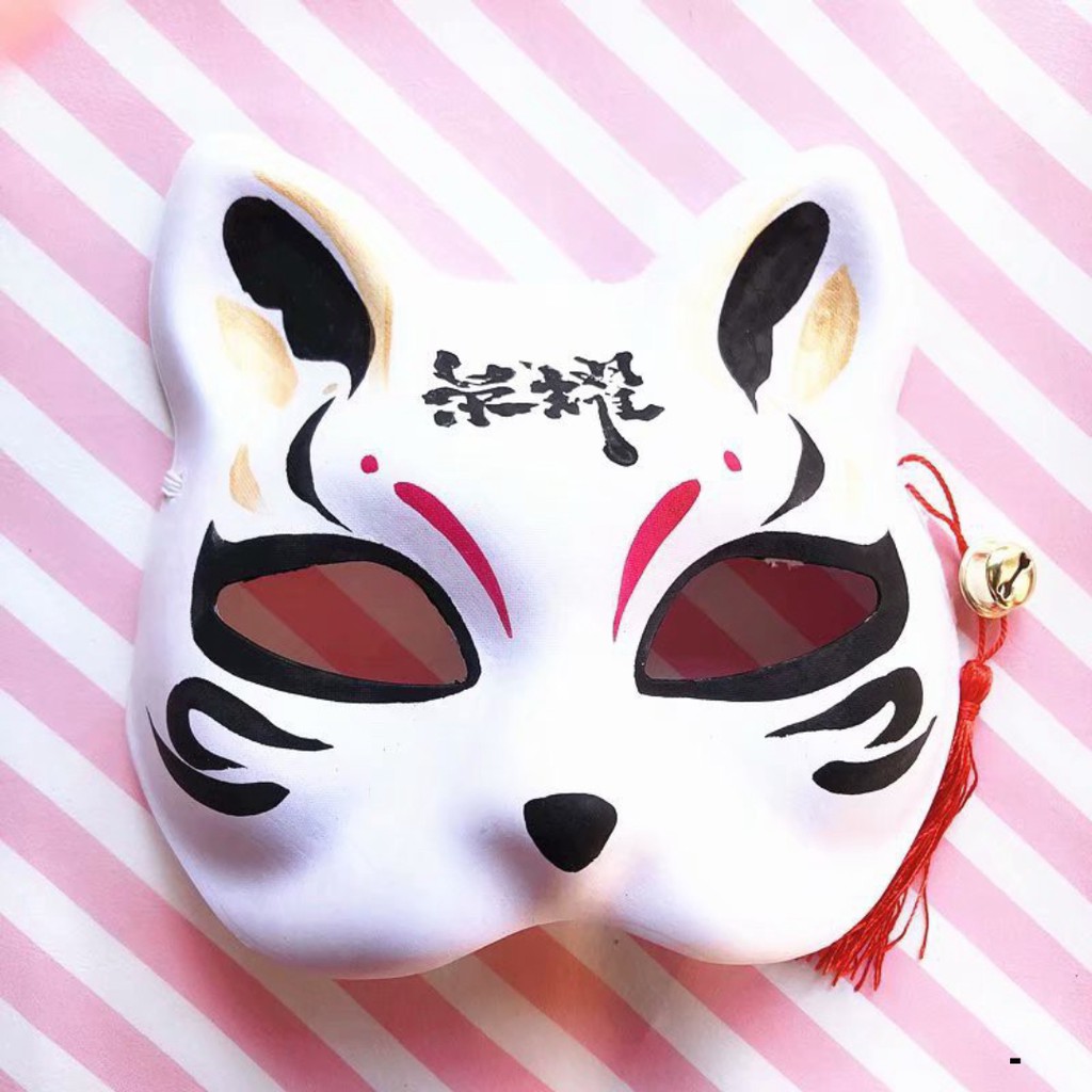 (Mask fox_cosplay) Mặt nạ mèo/Mặt nạ cáo/Vẽ sẵn Mặt Nạ Mèo Thần Tài Mặt Nạ Hồ ly, mặt nạ mèo thủ công