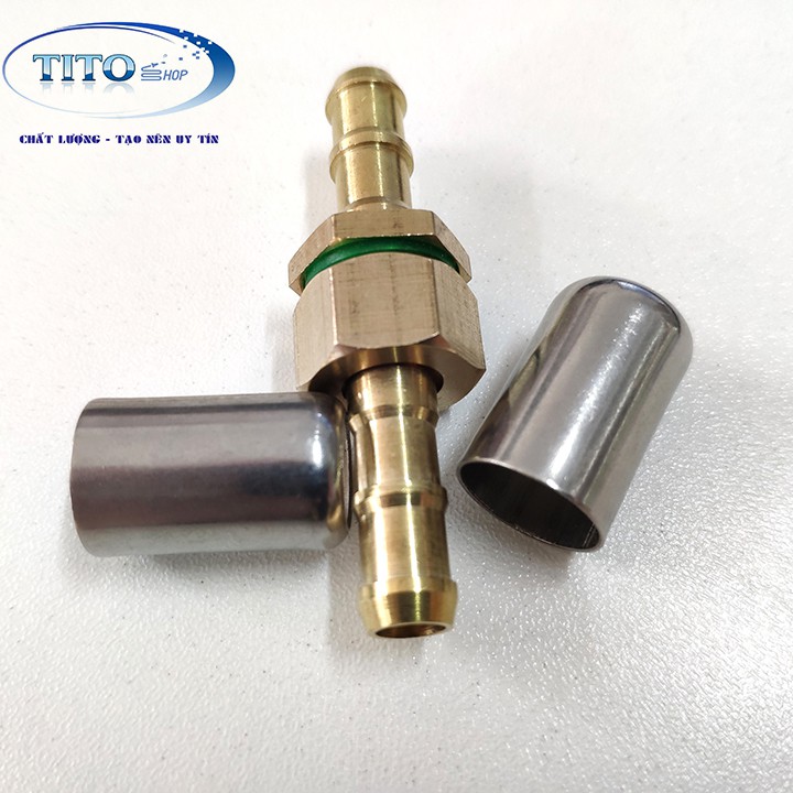 ĐẦU BẤM ỐNG DÂY ÁP LỰC CAO, DÂY PHUN THUỐC - chất liệu: đồng thau