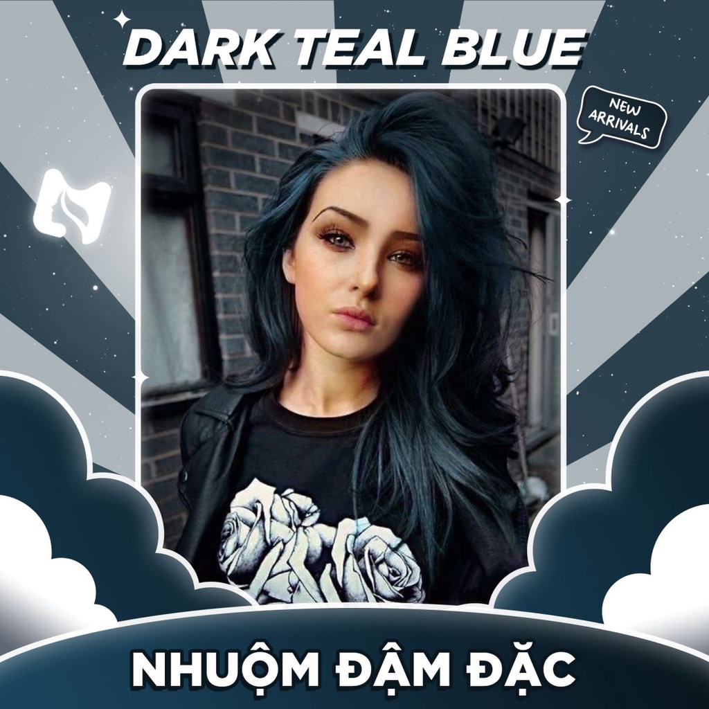 Thuốc Nhuộm Tóc Đậm Đặc Màu DARK TEAL BLUE - Trend 2022 - Minzihair HCM