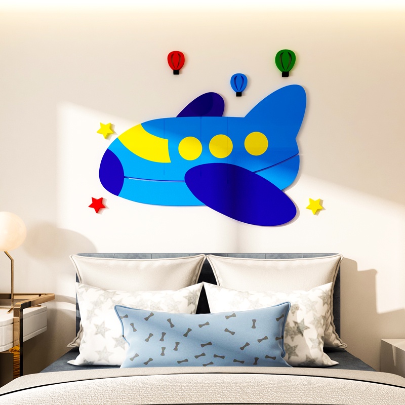Tranh mica dán tường - Tên lửa, máy bay trang trí đầu giường phòng cho bé - Nhiều Size - EPeBen