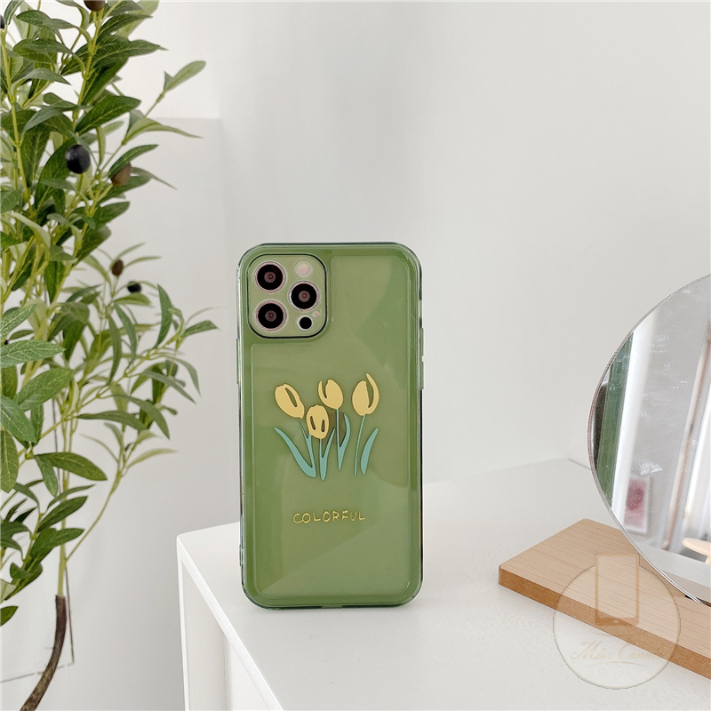 Ốp Lưng Tpu Mềm Chống Sốc Màu Xanh Lá Cho Iphone 11 7 8 Plus 11pro Max Iphone 12 Pro Max 6 6s Plus Xs Max X Xr Se 2020