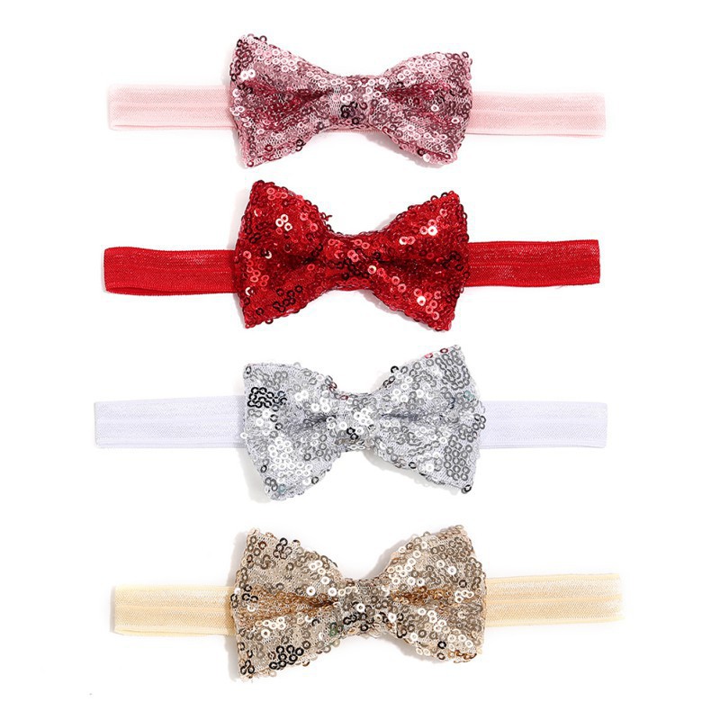 Baby Girls Fashion Shiny Sequin Bow Hair Band