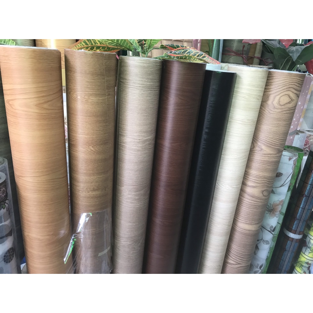 Decan Dán Gỗ, Giấy Dán vân gỗ pvc chịu nước chịu nhiệt tốt, dán lên tủ và tường { Hình ảnh chụp cam thường chuẩn màu}