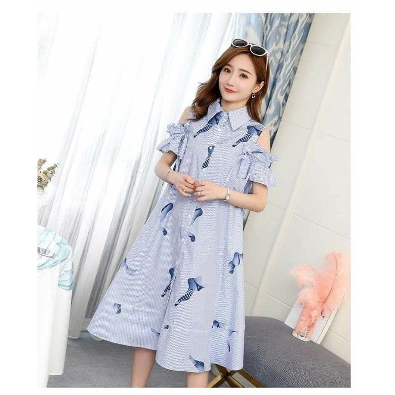 (mới) Váy bầu thời trang thiết kế chất vải kate Hàng Quảng châu freesize từ 50đến 80kg