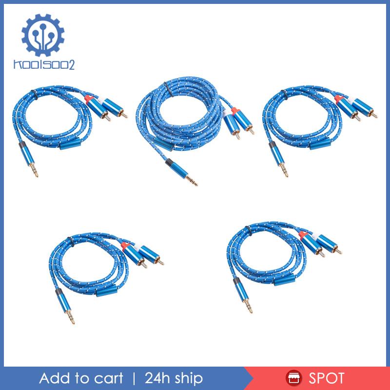 Dây Cáp Âm Thanh 2RCA AUX 3.5mm 2 Đầu Cắm Cho Notebook