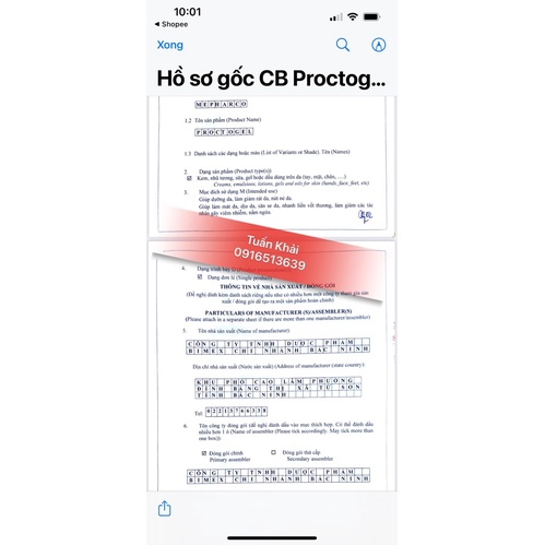 Proctogel - Túp 20g -  Gel bôi trĩ, giúp liền vết thương.