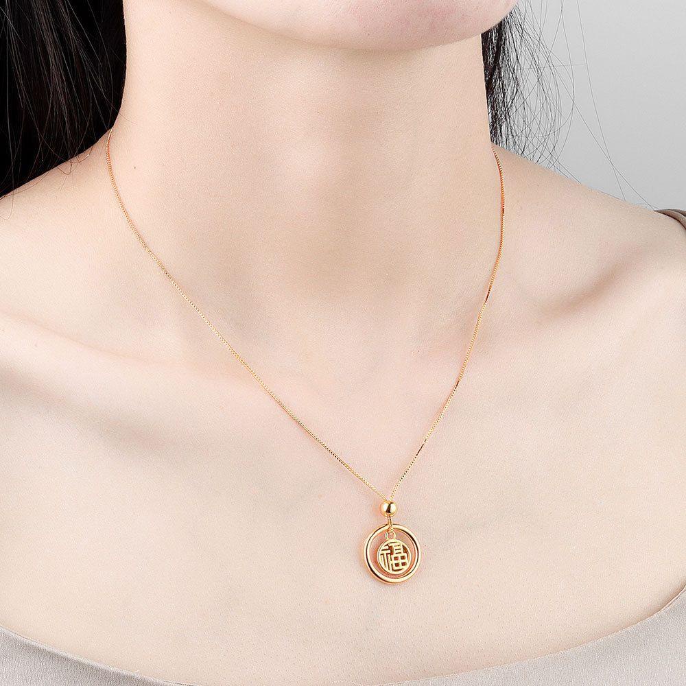 1 Dây Chuyền Nữ Mặt Hình Nhân Vật May Mắn Phong Cách Trung Hoa|Dây Chuyền Đồng Dạng Chuỗi Màu Sắc Thời Trang|Vòng Cổ Choker Thời Trang Cá Tính