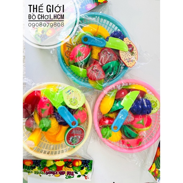 Đồ chơi rổ trái cây cắt thái các loại củ quả dành cho bé yêu thích nhà bếp
