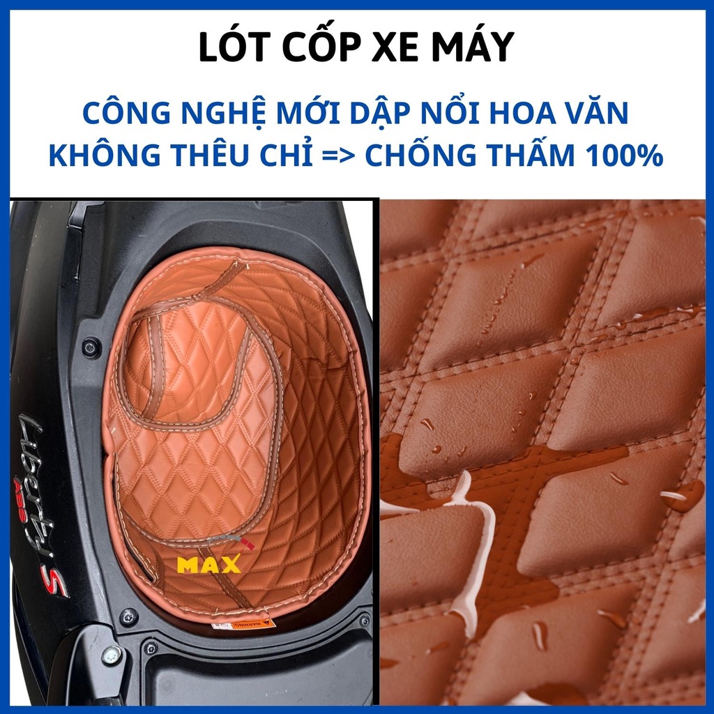 Lót Cốp Xe Máy VESPA SPRINT LIBERTY Chống Nóng Chống Sốc Lót Cốp Da VESPA Có Túi Đựng Giấy Tờ MAX STORE