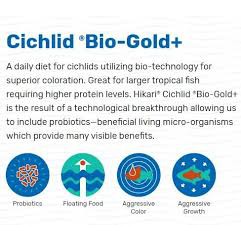 Hikari Cichlid Bio-Gold+ thức ăn cho cá la hán tai tượng tăng màu hổ trợ tiêu hóa 250 gram