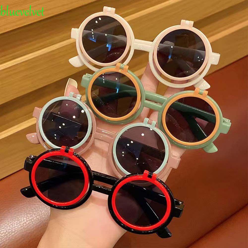 Kính Mát Gọng Tròn Chống Tia UV Dạng Lật Dành Cho Bé Gái