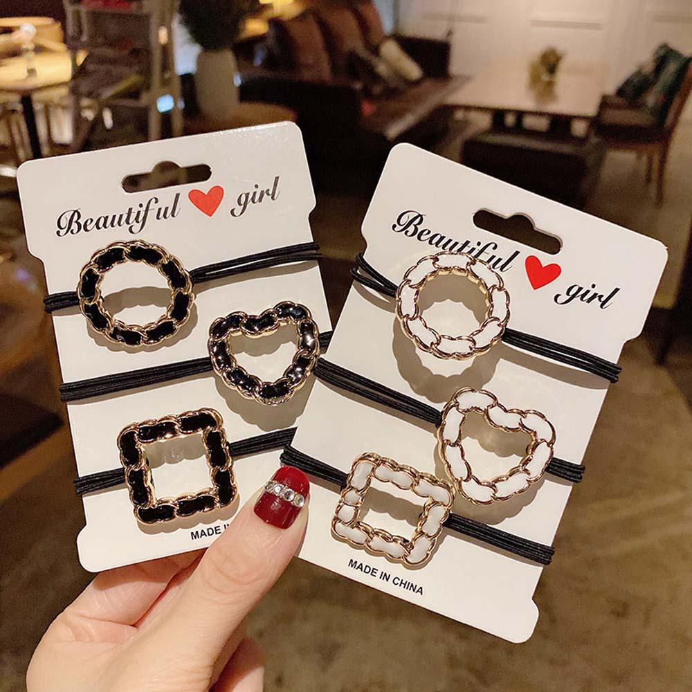 Dây Buộc Tóc Hình Trái Tim Đơn Giản Phong Cách Hàn Quốc Cho Nữ