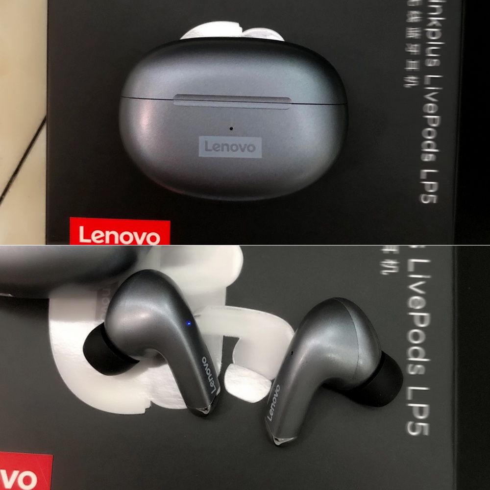 2 Màu sắc Tai nghe không dây bluetooth Lenovo LP5 âm trầm tuyệt vời chống thấm nước tích hợp micro tiện dụng
