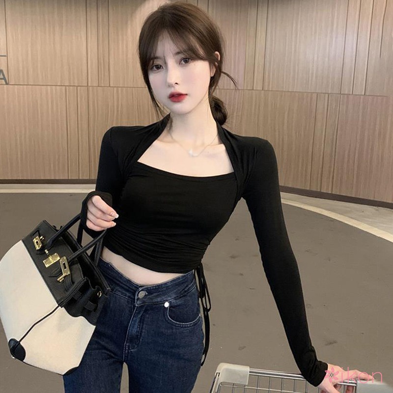 Áo Sơ Mi Tay Dài Dáng Ôm Quyến Rũ Trẻ Trung Phong Cách Hàn Quốc