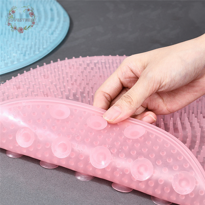 SR|31cm Round Silicone Bath Massage Brush Cushion Clean Feet Dead Skin Artifact Cushion Shower Anti-cellulite