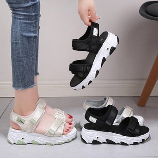 (3 MÀU) Sandal Nữ 2 Quai Dù Đế Màu 4CM Cực Đẹp , Kiểu Dáng Hàn Quốc