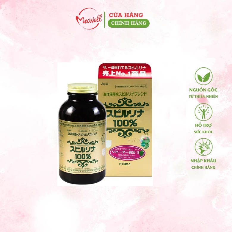 Tảoxoắn nội địa nhật bản spirulina hộp 2200 viên Healthy care