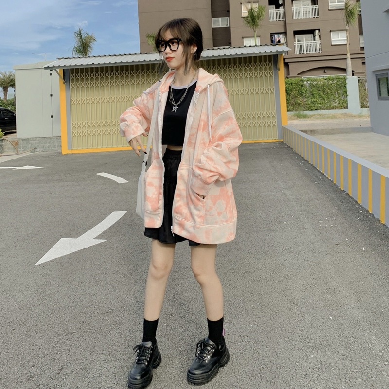 Áo khoác hoodie dây kéo zip chất nỉ lót bông, áo khoác chống nắng, áo khoác ấm form rộng cho cả nam và nữ