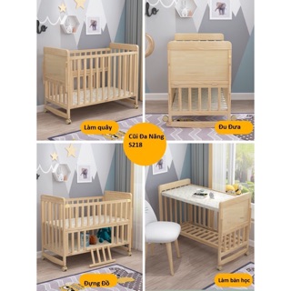 CŨI GỖ 2 TẦNG KÈM QUÂY GỐI MÀN KHUNG