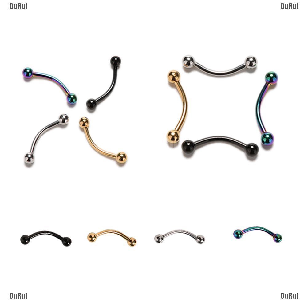 Khuyên Xỏ Lông Mày Bằng Thép Không Gỉ Thiết Kế Cong Thời Trang