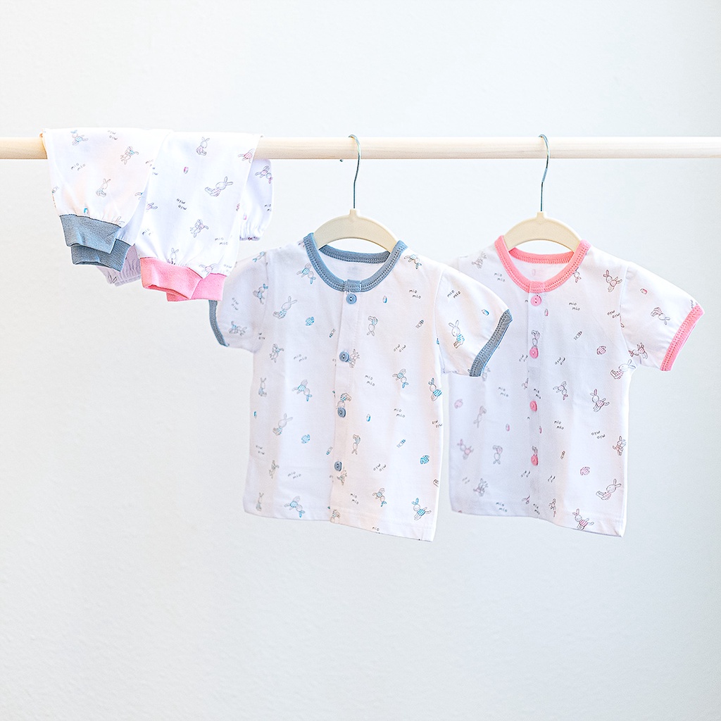 Áo Sơ Sinh Cộc Tay, Nút Giữa MIOMIO Vải Cotton Cho Mùa Hè | Thoáng Mát Dễ Chịu | Cho Bé Trai, Bé Gái (Từ 0-24 tháng)