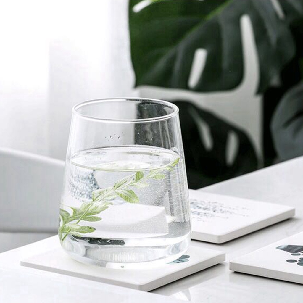 Đế lót ly nước hình vuông tròn họa tiết cây lá chống trượt bằng sứ tiện dụng NORMAN
